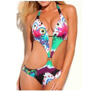 A che flower monokini swimsuit one p top bottom XS